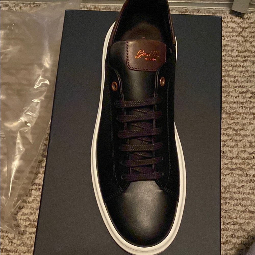 Good Man Brand Black Leather Sneakers Sleek Design